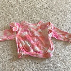 Cat & Jack Pink Tie-Dye Ruffle Sweatshirt